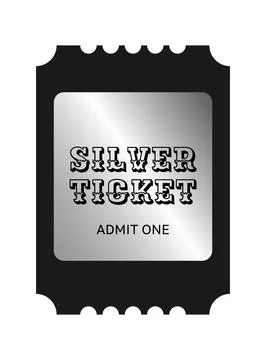Vertical silver ticket template design. Cinema, theater, casino, concert, o.. Stock Illustration