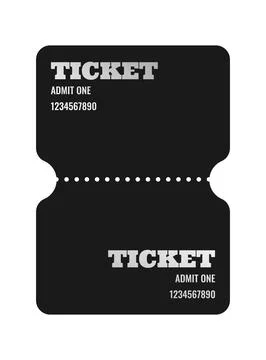 Vertical silver ticket template design. Cinema, theater, casino, concert, o.. Stock-Illustration