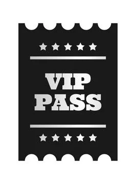 Vertical silver VIP pass template design. Cinema, theater, casino, concert,.. Stock Illustration