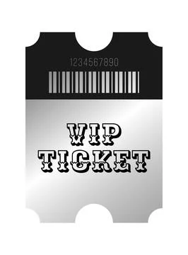 Vertical silver VIP ticket template design. Cinema, theater, casino, concer.. Stock Illustration