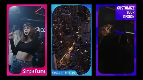 Vertical Simple Frame With Text After Effects stock