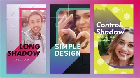 Vertical Simple Long Shadow Replacement Title Stock After Effects