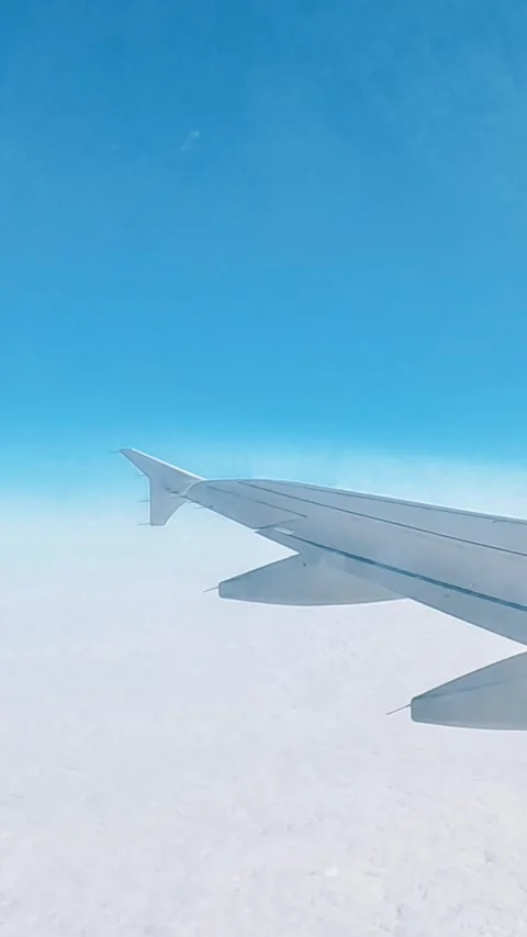 Vertical Sky Airplane Passenger Window And Wings Video stock 339976757