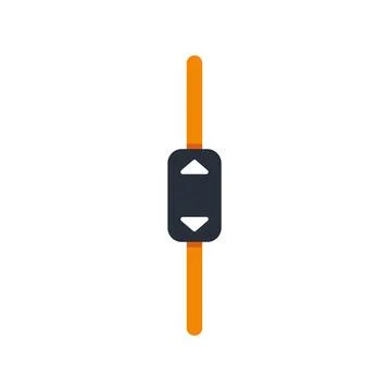 Vertical slider control bar with up down arrows Stock Illustration