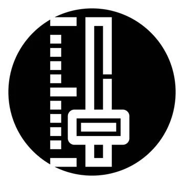Vertical slider control icon with measurement scale Ilustração Stock