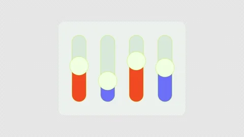 Vertical slider controls animated UI element Video stock 334871646