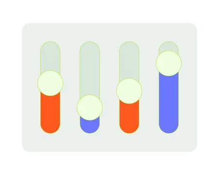 Vertical slider controls flat UI data visualization element 스톡 일러스트