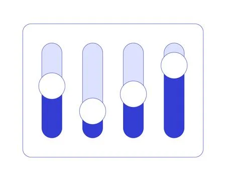 Vertical slider controls line style dashboard element イラスト素材