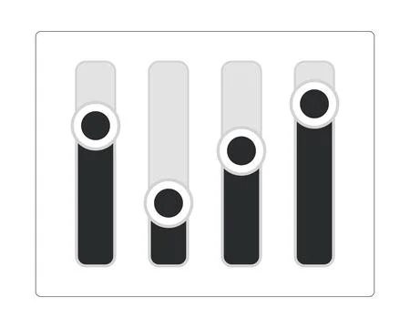 Vertical slider controls modern line style data visualization element Stock Illustration