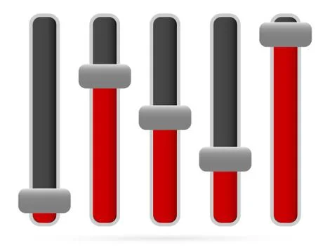 Vertical sliders, adjusters Stock Illustration