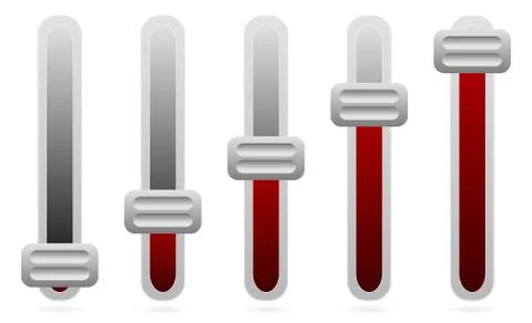 Vertical sliders, adjusters Stock Illustration