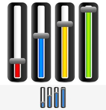 Vertical sliders, adjusters Stock Illustration
