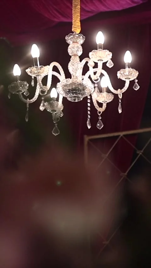 Vertical Slow Motion Shot of Indian Wedding Venue Decoration in India 库存影片 331559595
