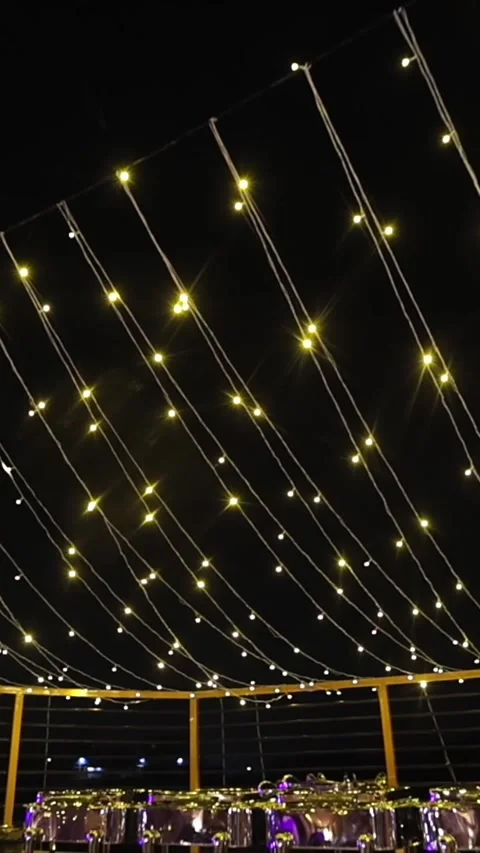 Vertical Slow Motion Shot of Indian Wedding Venue Decoration in India Stock Footage 331559670