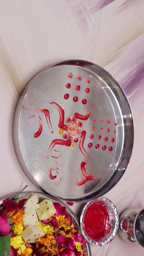 Vertical Slow Motion Shot of Indian Wedding Rituals Ceremony 库存影片 331560290