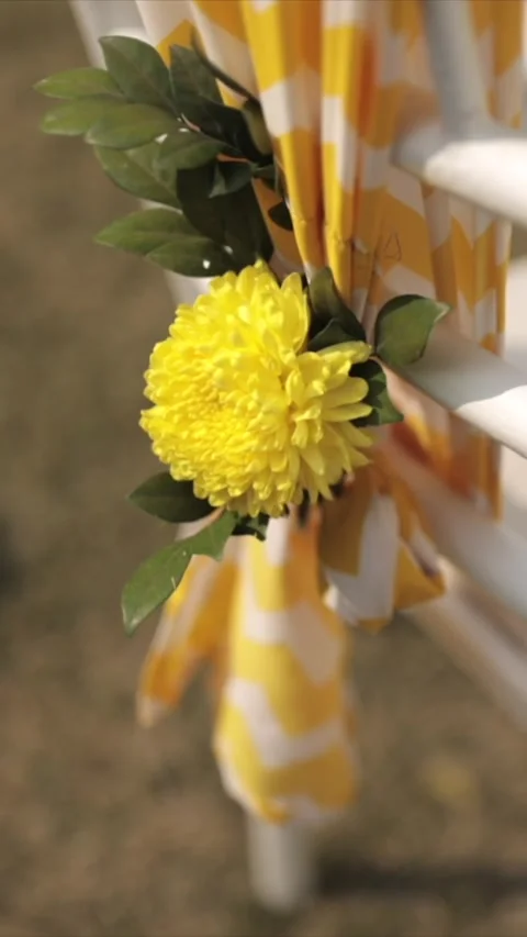 Vertical Slow Motion Shot of Indian Wedding Venue Decoration in India Stock Footage 335736415