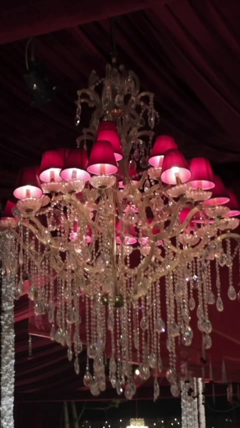 Vertical Slow Motion Shot of Indian Wedding Venue Decoration in India Stock Footage 335736529