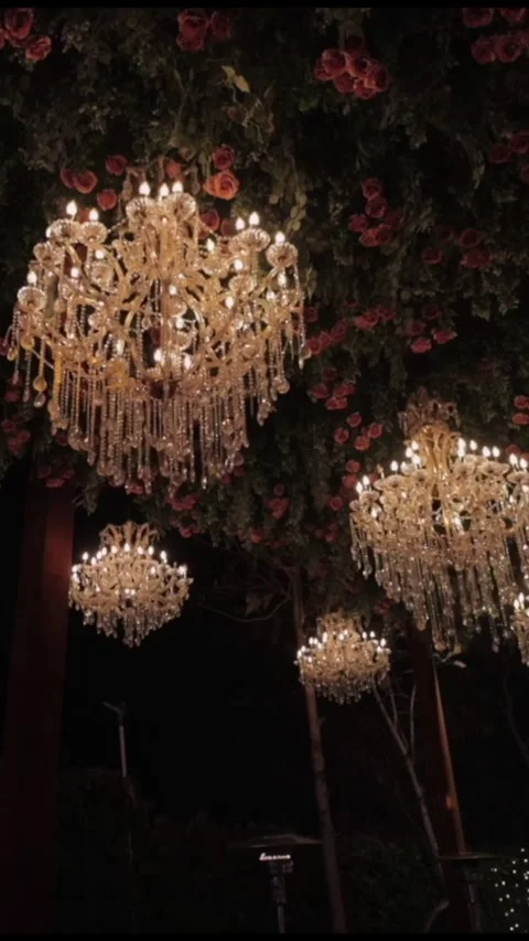 Vertical Slow Motion Shot of Indian Wedding Venue Decoration in India Видео 336843401