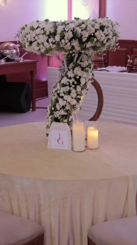 Vertical Slow Motion Shot of Indian Wedding Venue Decoration in India Видео 337405290
