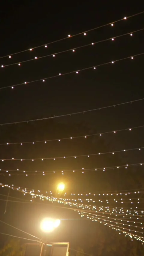 Vertical Slow Motion Shot of Indian Wedding Venue Decoration in India Video stock 337405607