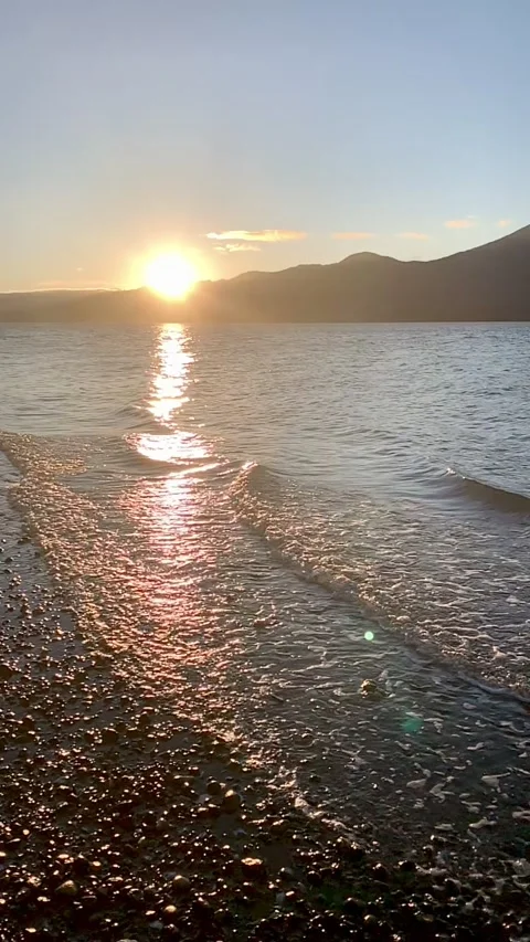 Vertical slow motion video of the Hood Canal in Washington State Stock Footage 329652675