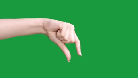 Vertical small gesture finger measuring hand size Video stock 284788606