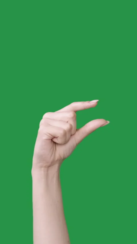 Vertical small gesture finger measuring hand size Video stock 291003460