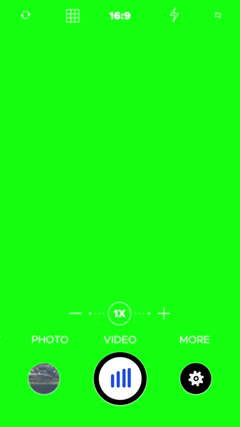 Vertical smartphone camera user interface with green screen template Video stock 290092592