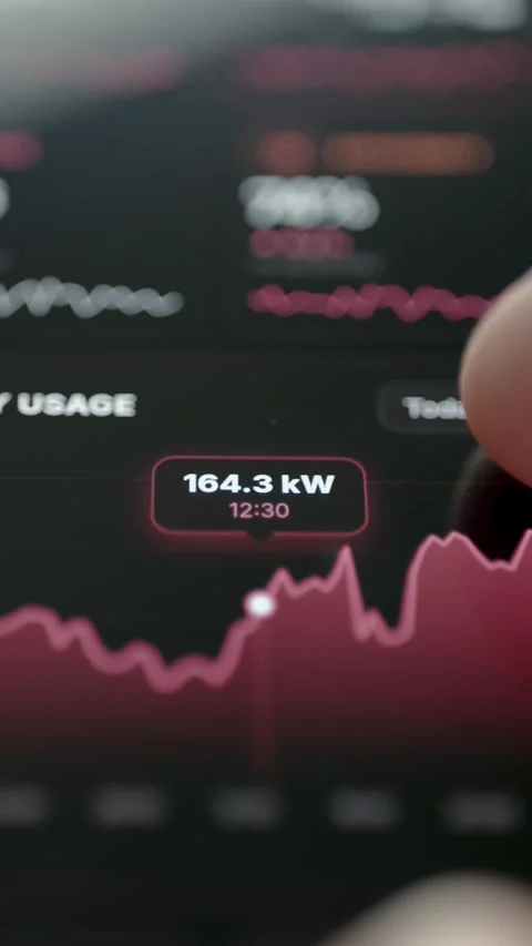 Vertical Smartphone Showing Red Performance Graphs And System Metrics 4K Stock Footage 341861970