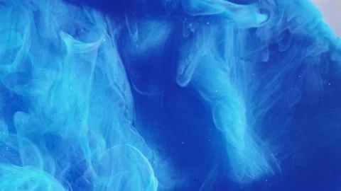 Vertical smoke cloud background blue ink drop flow Stock Footage 255185177