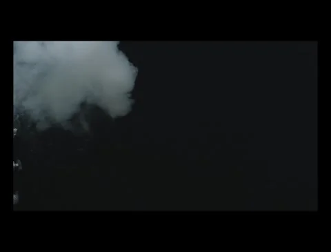 Vertical Smoke Plume Atmospheric Layer on Black Background Stock Footage 335380211