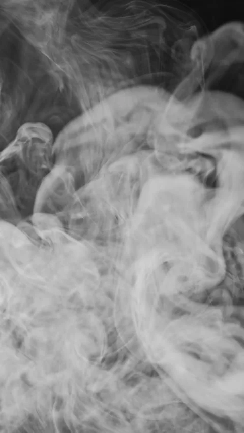 Vertical smoke texture vapor cloud white smog dark Vidéo 253760632