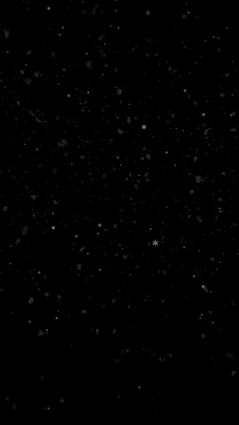 Vertical snow falling with distinct snowflake shapes on black background Stock Footage 337607720