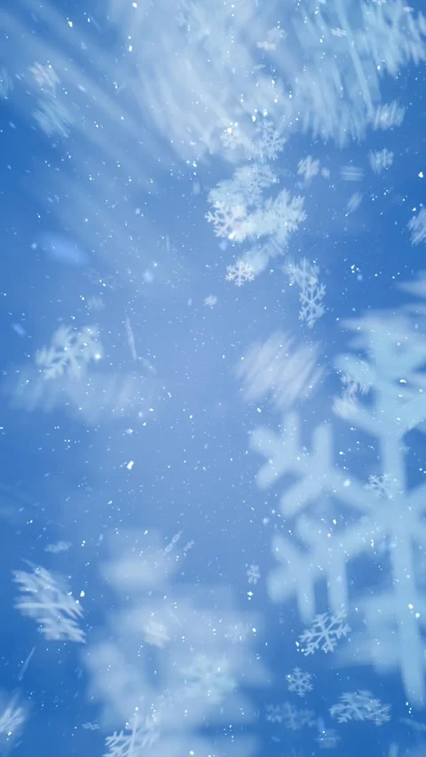 Vertical Snowflakes Blowing Forward 4K Loop Stock Footage 272273692