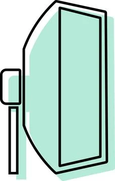 Vertical softbox stripbox light stand line art Stock Illustration