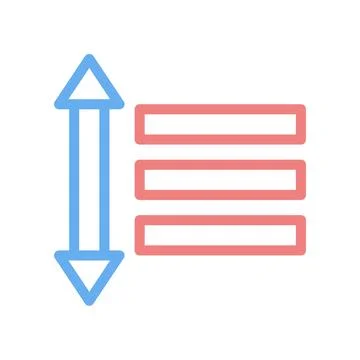 Vertical Sort Icon for Data Organization Layout Stock Illustration