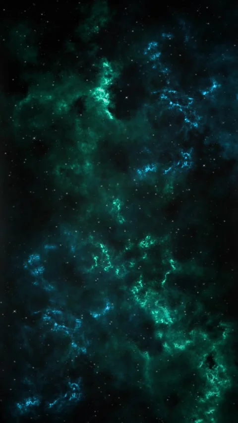 Vertical Space Blue and Green with Stars 4K Loop Stock Footage 276285746