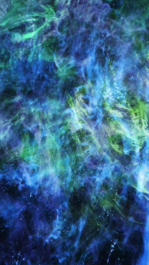 Vertical Space Clouds Floating Blue to Green 4K Loop Stock Footage 320844490