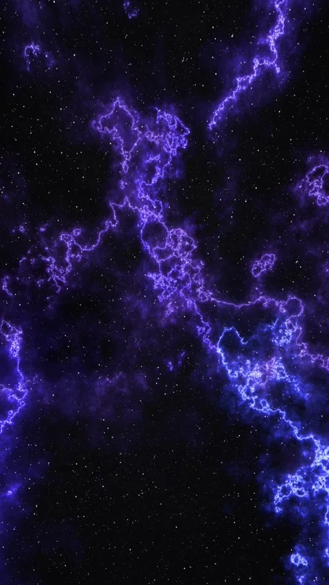 Vertical Space Lightning and Stars Flight 4K Loop Stock Footage 276286568