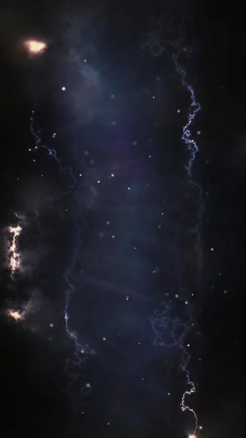 Vertical Space Lightning Tendrils with Particles 4K Loop Stock Footage 270440991