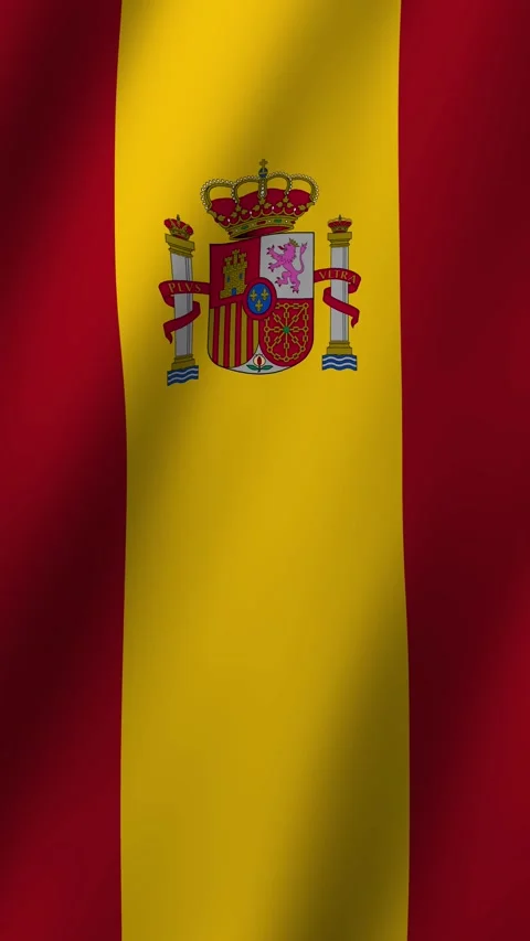 Vertical Spain Flag Animated 4k video Stock-Footage 296496152
