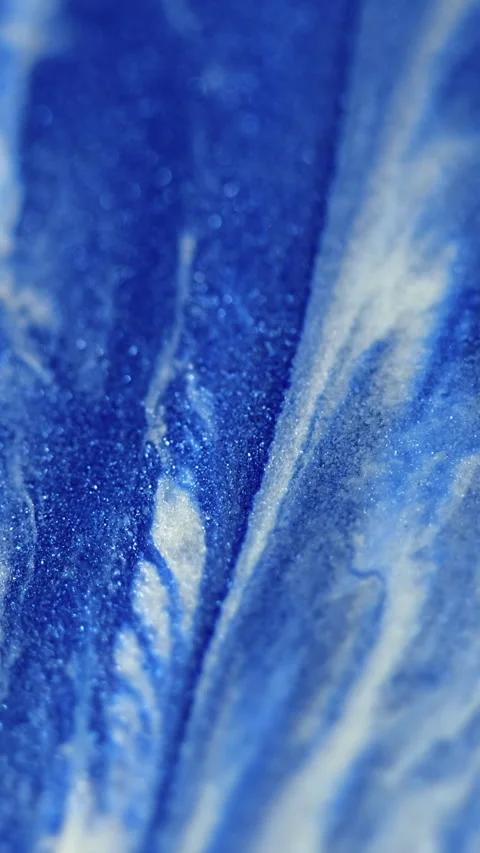 Vertical sparkling ink drip acrylic spill blue Stock-Footage 285337106