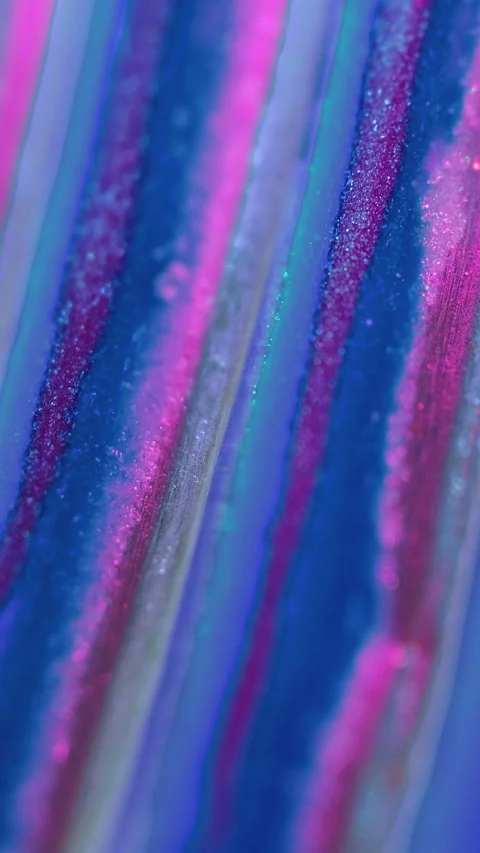 Vertical Sparkling paint drip ink stripes neon pink blue Video stock 280154902