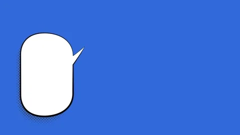 A vertical speech bubble appears on the left like a sticker on a blue and gre Stock Footage 166629616