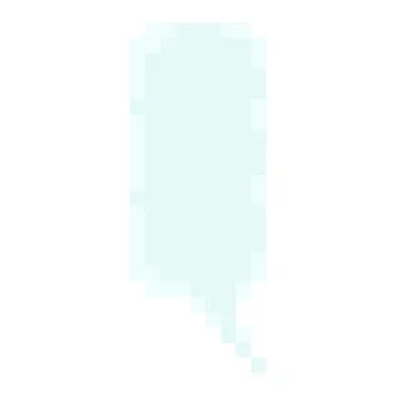 Vertical speech bubble tall message box pixel art style icon light blue color Stock Illustration