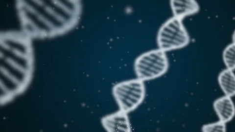 Vertical spinning DNA double helix on dark blue background Stock Footage 113047817