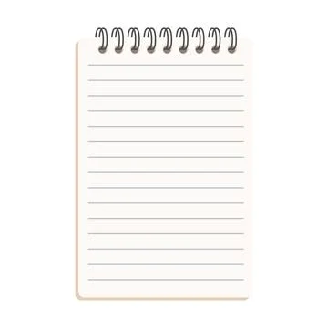 Vertical Spiral Notepad with Lined Pages Vector Illustration Image Illustrazione stock
