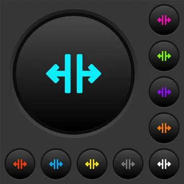Vertical split tool dark push buttons with color icons 스톡 일러스트