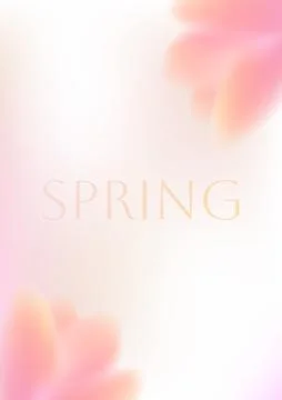 Vertical spring background with pink petals and text Stock Illustration