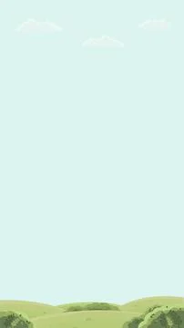 Vertical Spring or Summer landscape background. Field or meadow with green gr Ilustração Stock